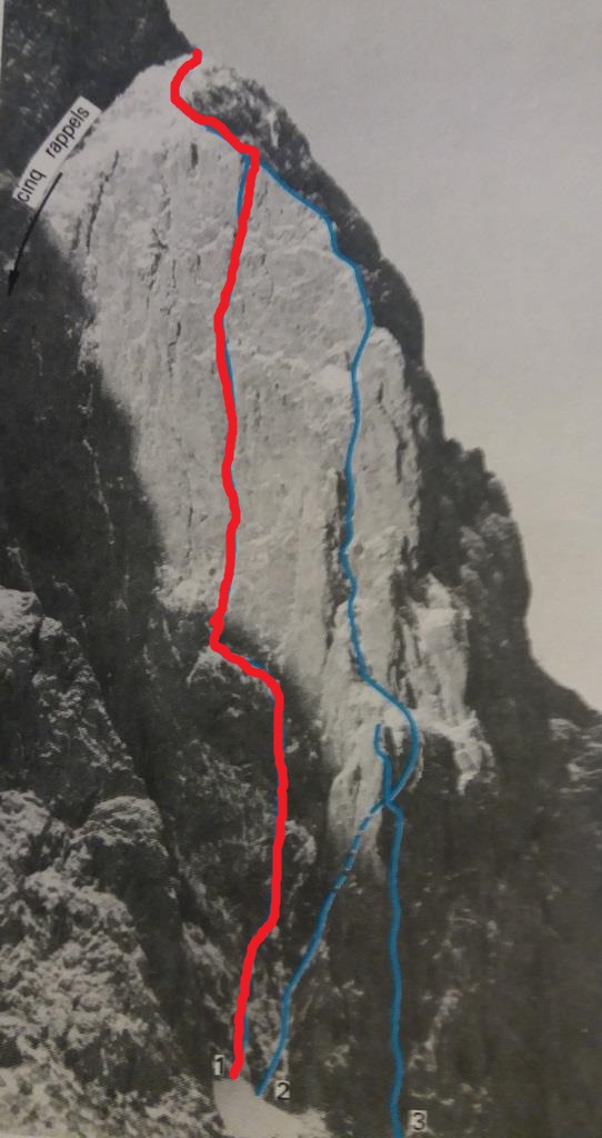 Petite Aiguille - face est - voie 1976