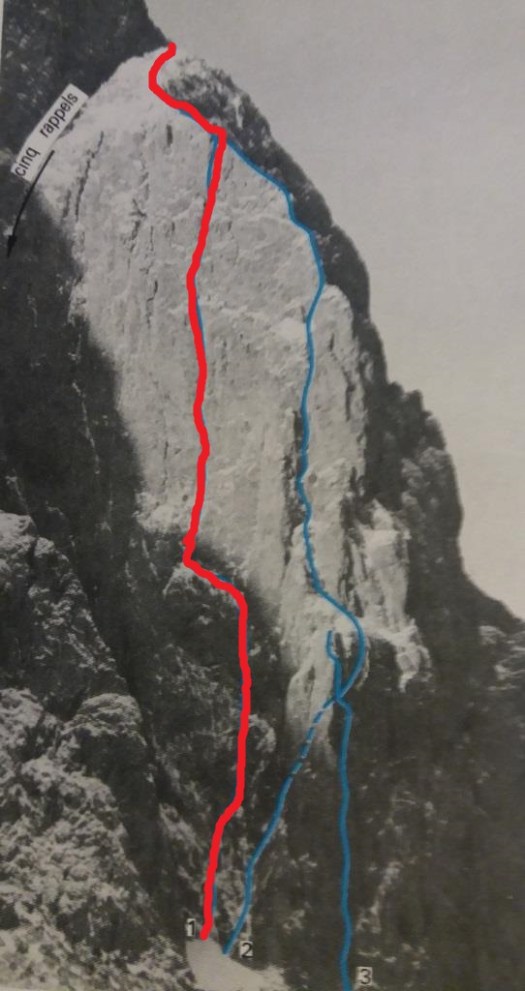 Petite Aiguille - face est - voie 1976