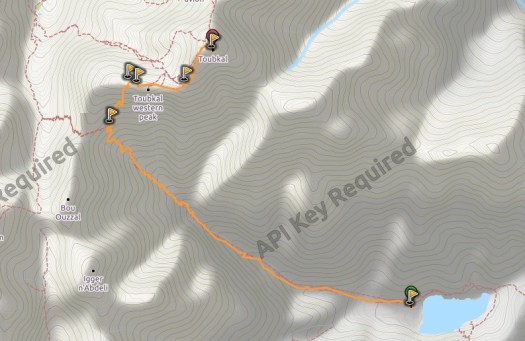Toubkal lago ifni mapa