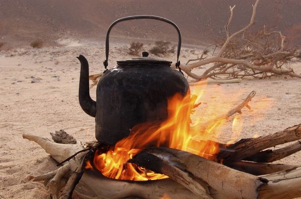 Kettle on a desert Tuareg campfire.